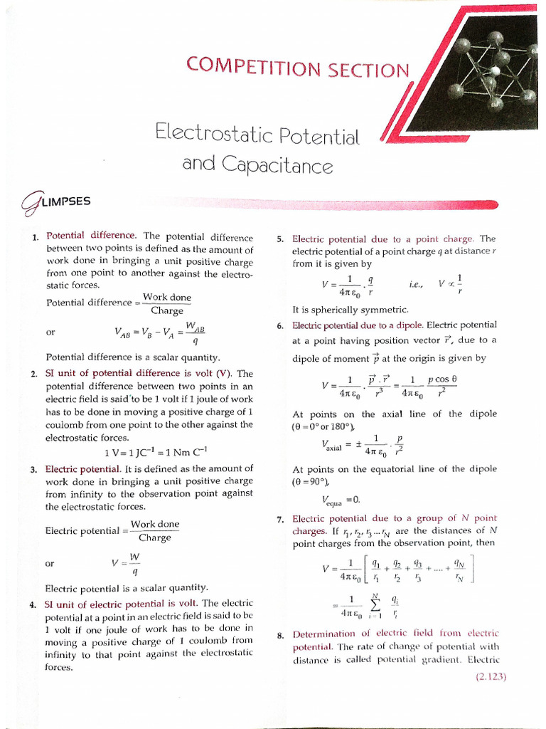 2 - Electrostatic Potential and Capacitance | PDF