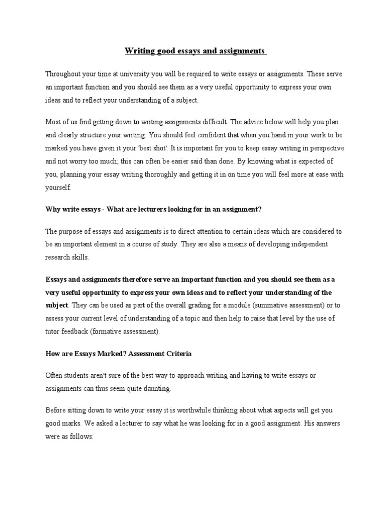 Effective Essay and Assignment Writing Guide | PDF | Essays ...