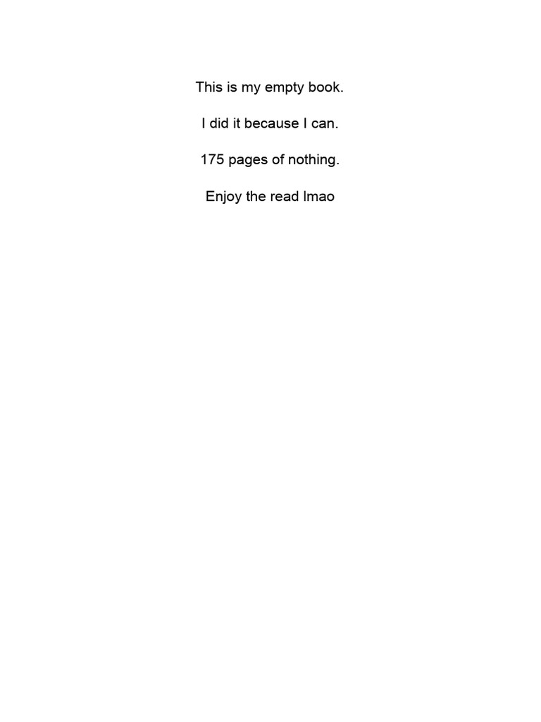 White Empty Book Motherfucker | PDF