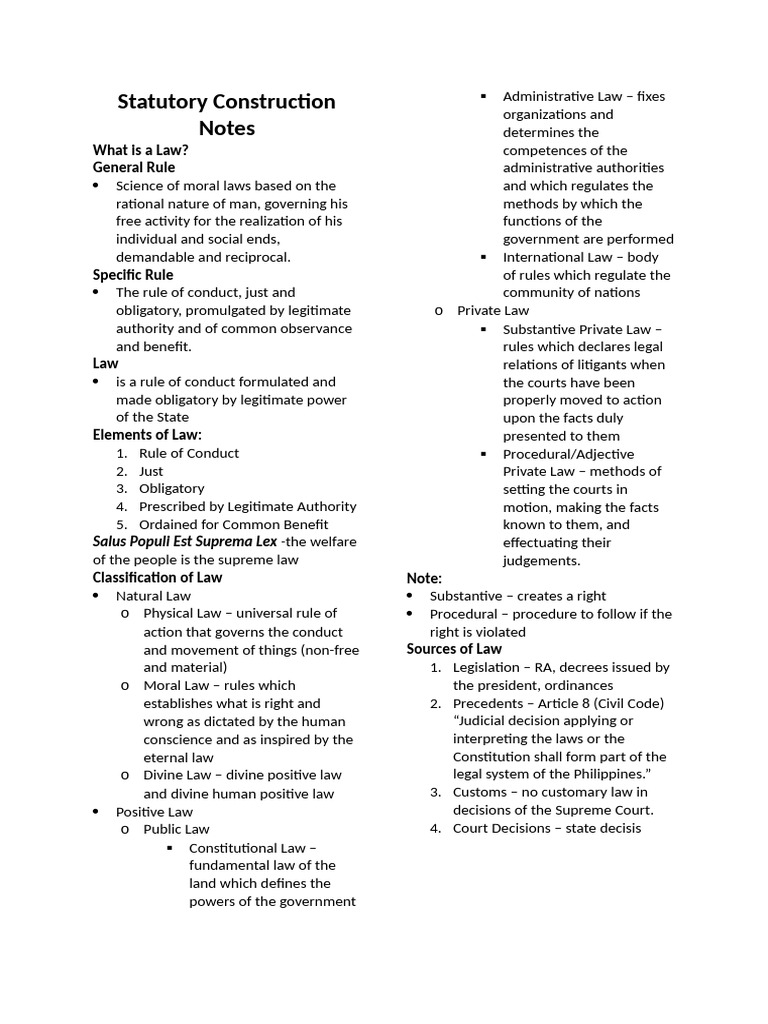 Understanding Statutory Construction | PDF | Precedent | Presidents Of ...