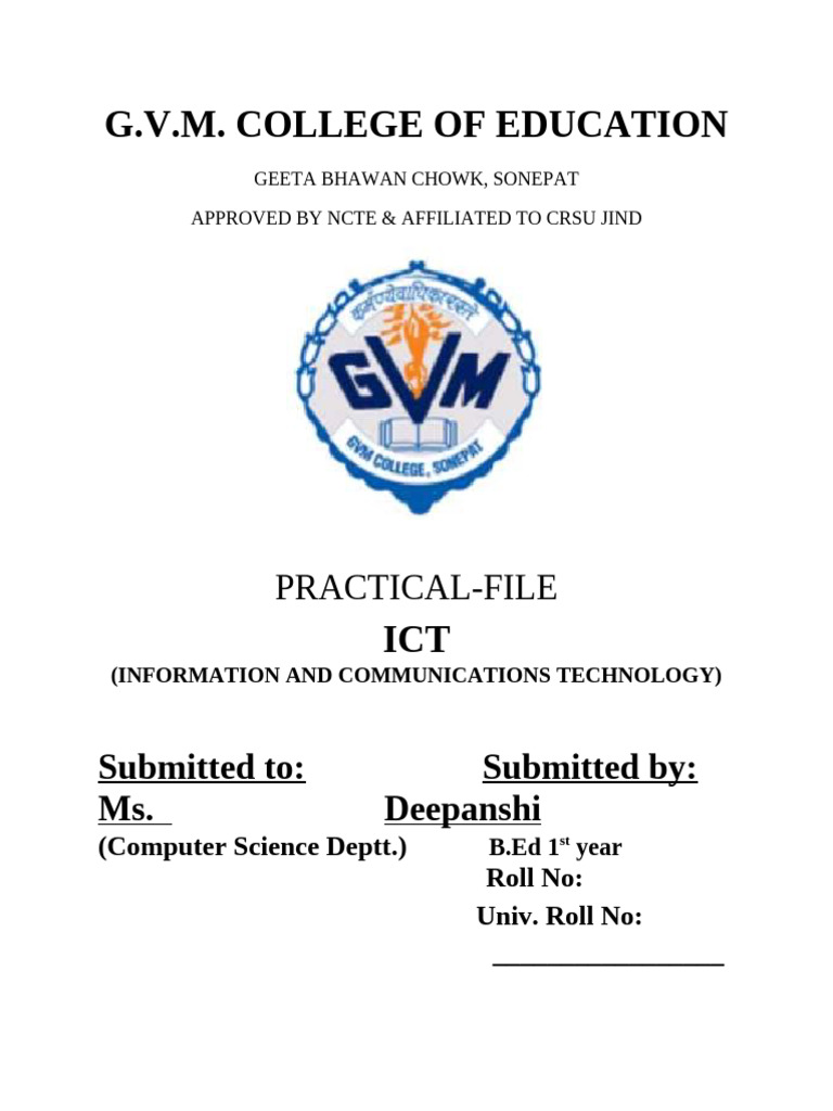 ICT Practical File Submission | PDF