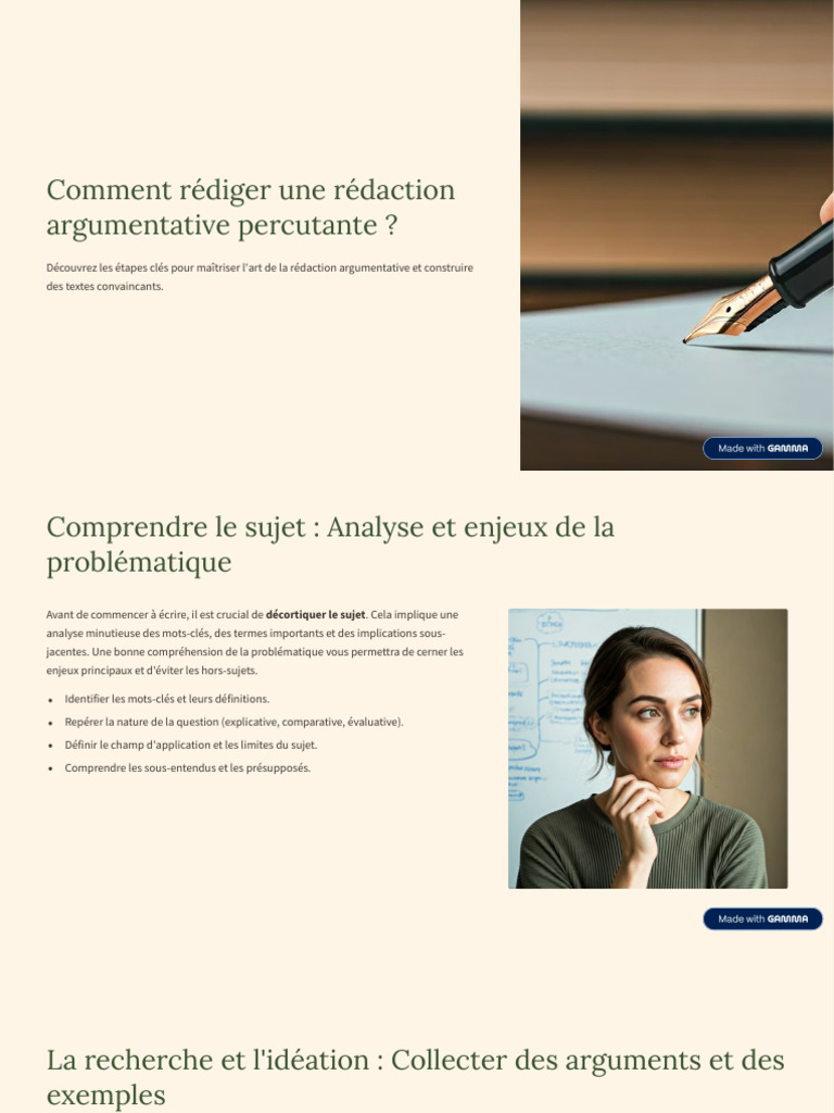 Comment Rediger Une Redaction Argumentative Percutante | PDF ...