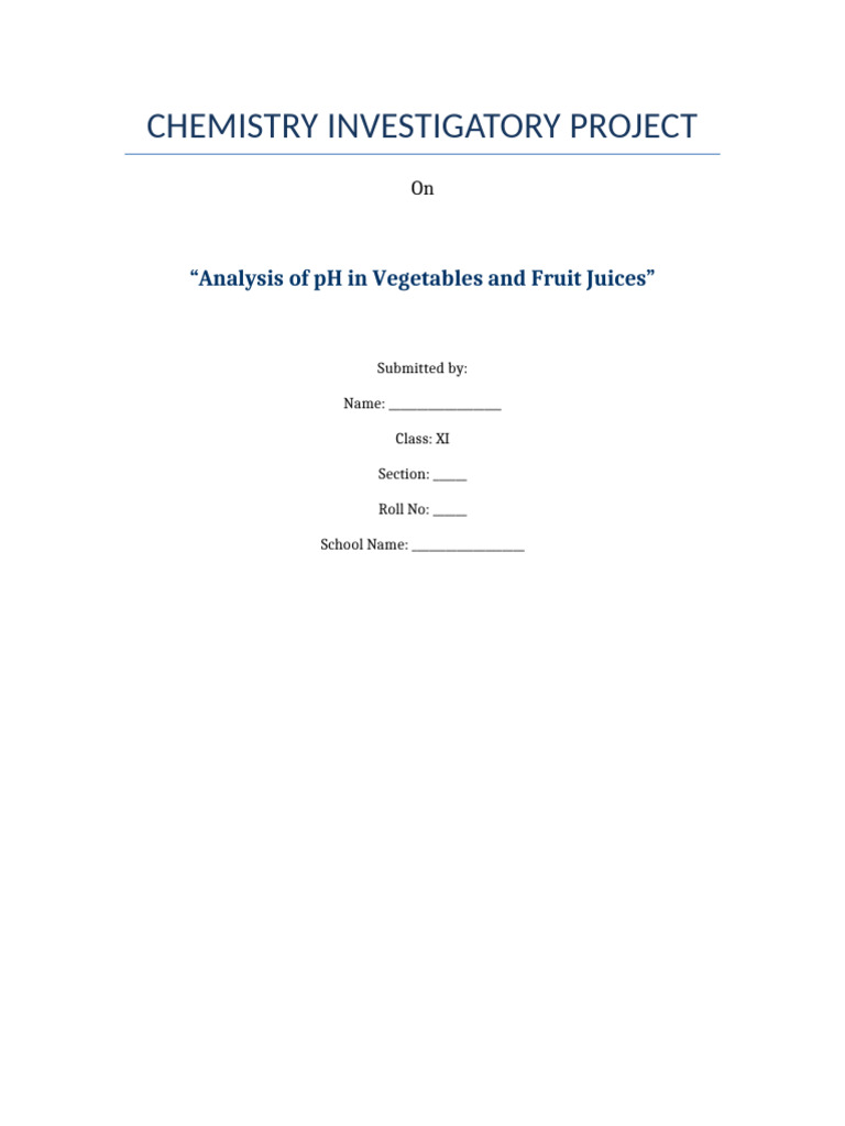 pH Analysis of Fruit and Vegetable Juices | PDF | Ph | Acid