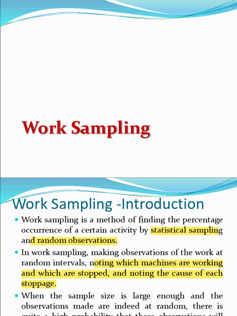 Work Sampling Methodology Explained | PDF | Sample Size Determination ...