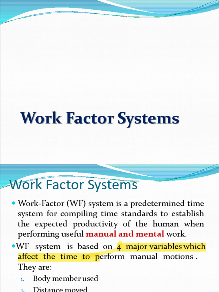 Understanding Work Factor Systems | PDF | Measurement | Weight