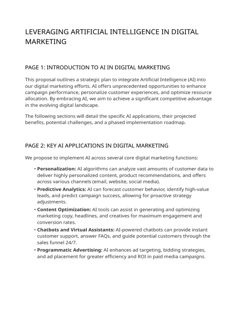 AI Integration in Digital Marketing Strategy | PDF | Artificial ...