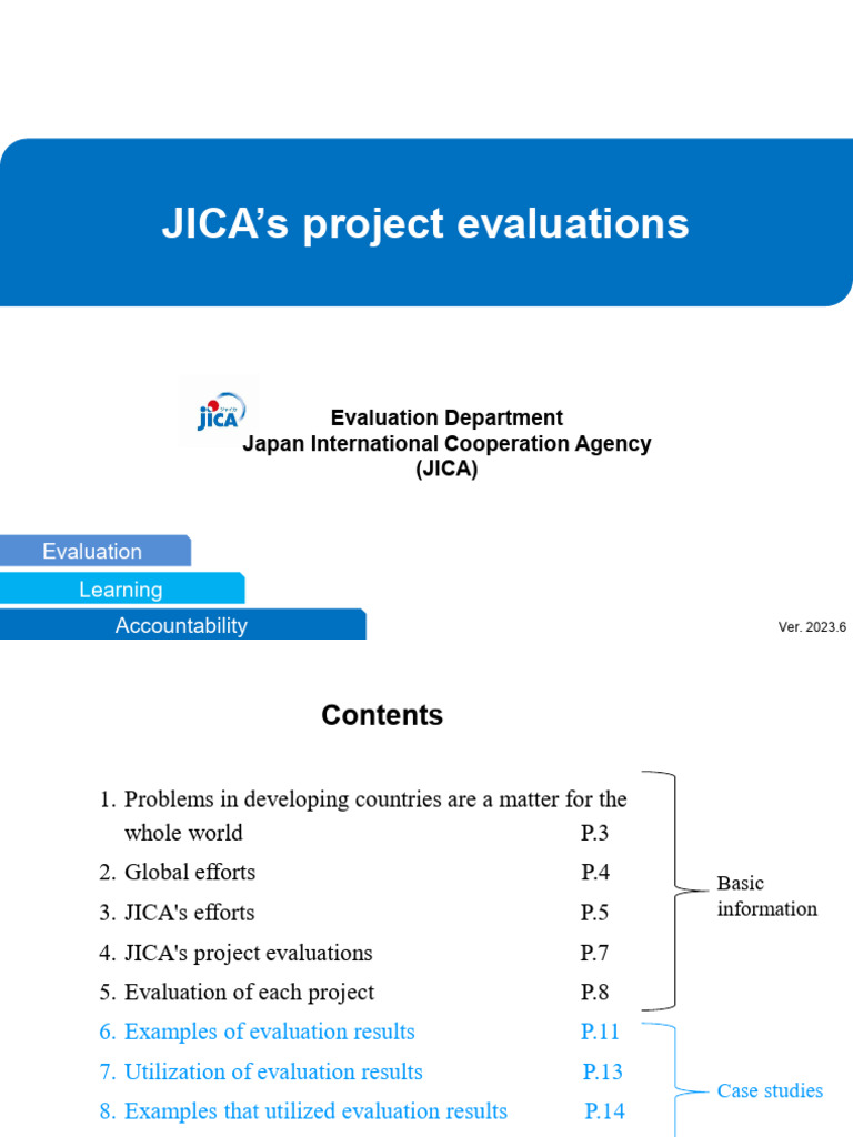 JICA Project Evaluations Overview | PDF | Evaluation | Official ...