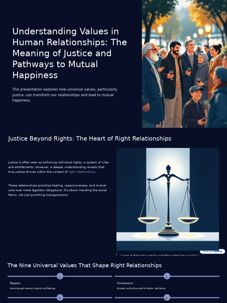 Justice and Values in Relationships | PDF | Justice | Crime & Violence