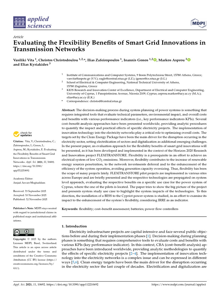 Smart Grid Flexibility Benefits Evaluation | PDF | Electrical Grid ...