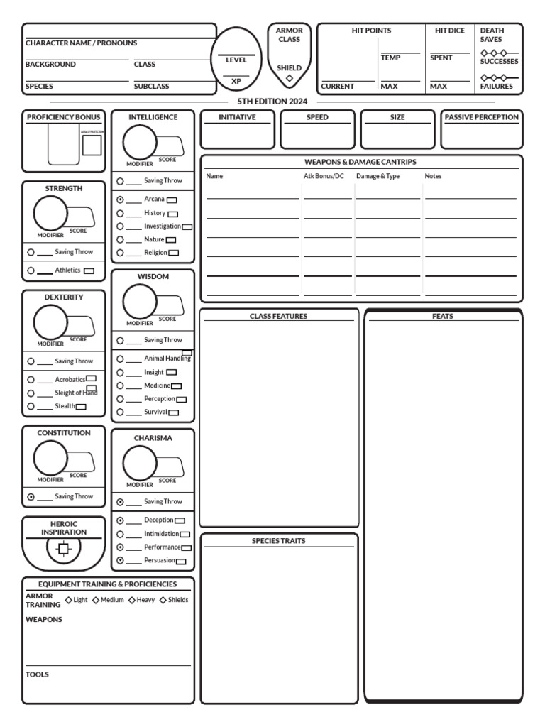 D&D 5.5 Character Sheet Guide | PDF | Dungeons & Dragons | Wizards Of ...