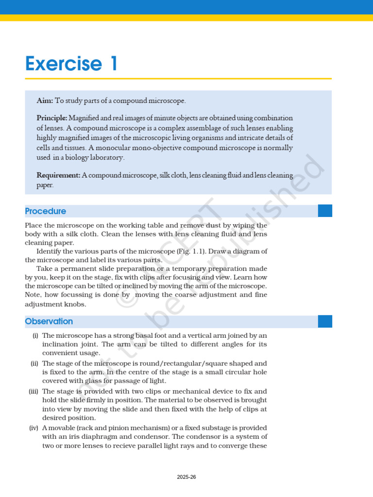 Parts and Functions of a Compound Microscope | PDF | Microscope | Aperture
