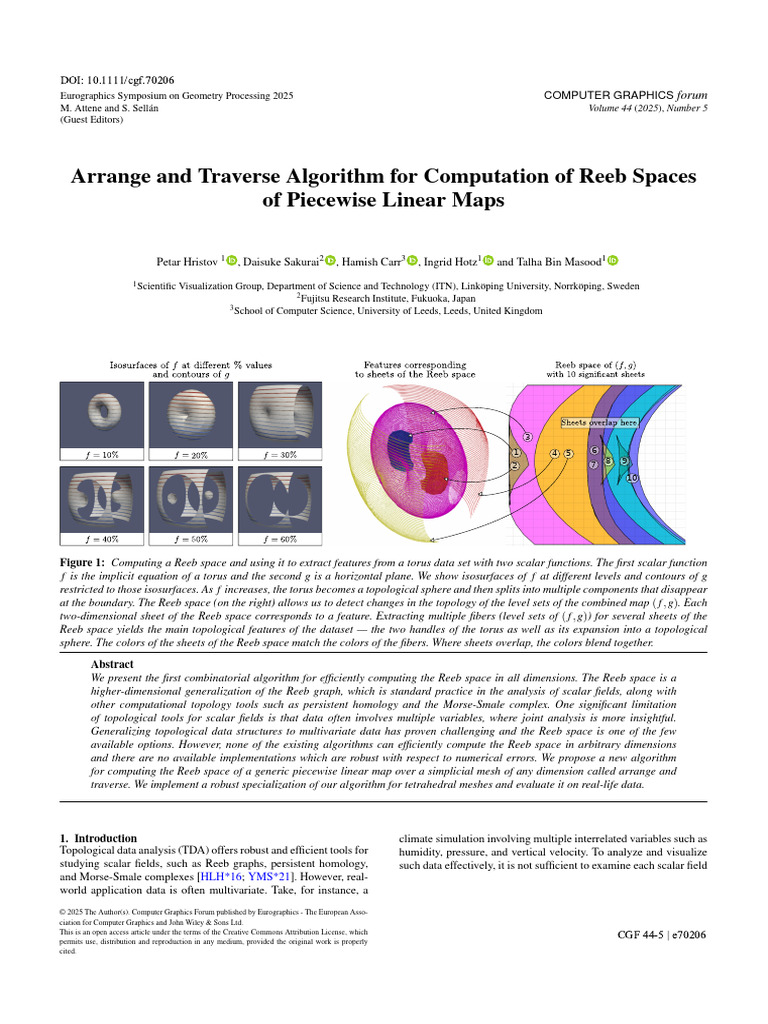 Reeb Space Computation Algorithm | PDF | Topology | Manifold
