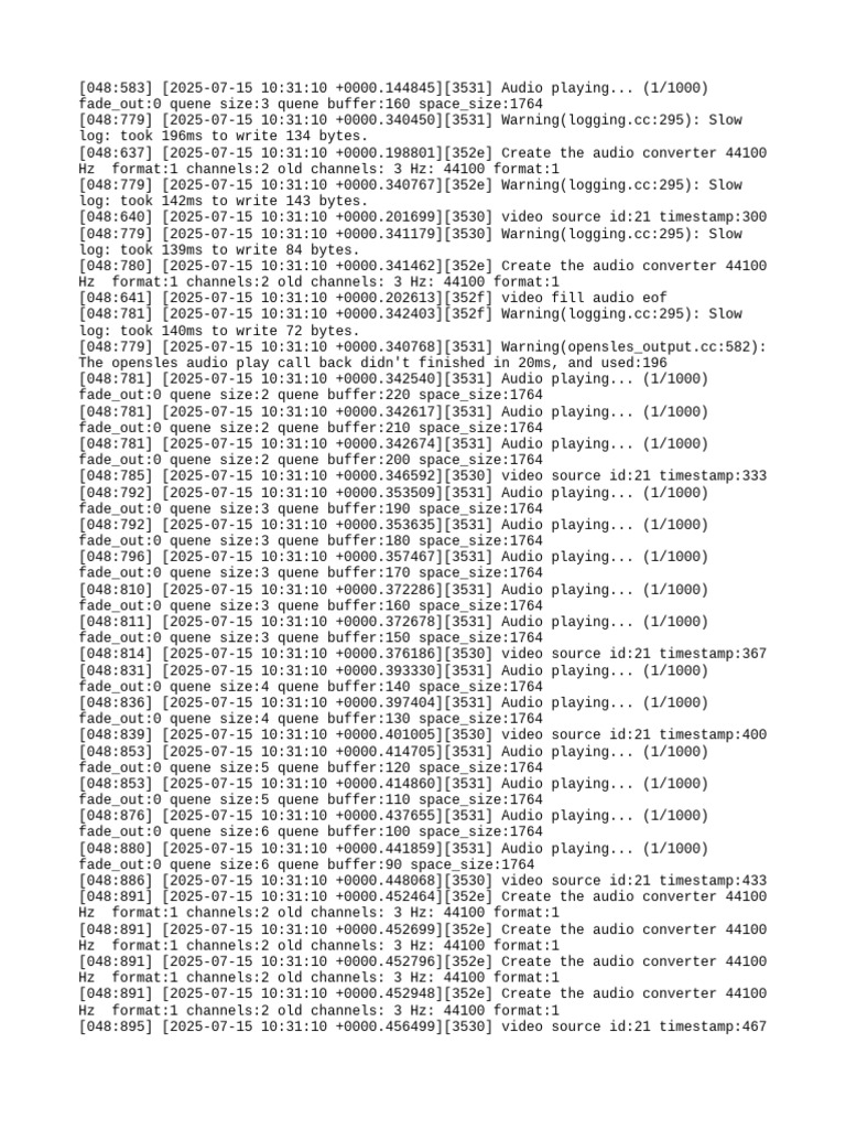 Audio Playback Log and Warnings | PDF | Film And Video Technology ...