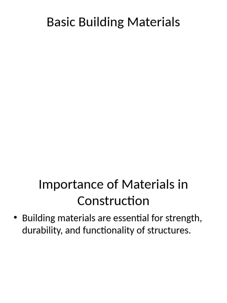 Essential Building Materials Guide | PDF