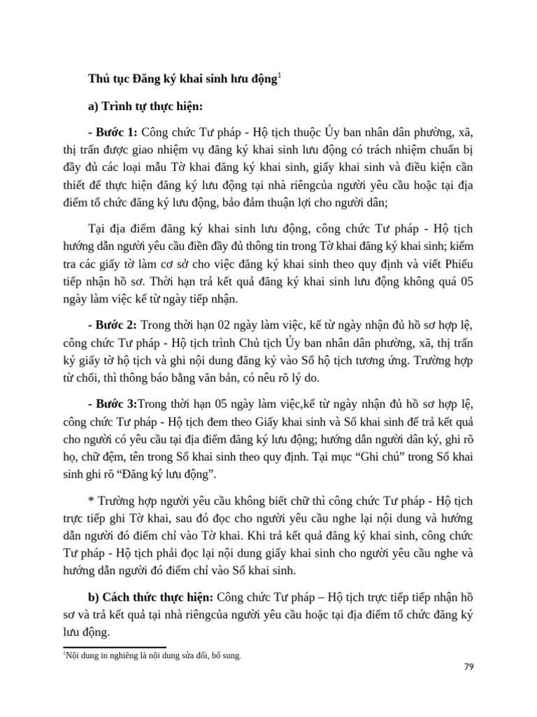 TH T C Đăng Ký Khai Sinh Lưu Đ NG | PDF