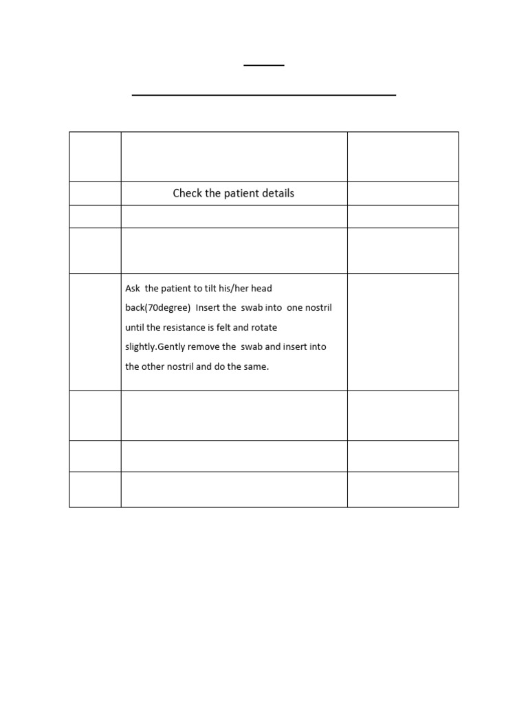 Nasopharyngeal Swab Collection Guide | PDF