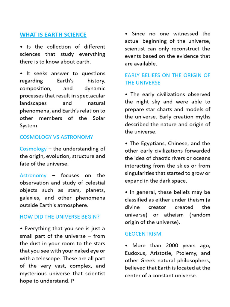 Understanding Earth Science Basics | PDF | Planets | Solar System