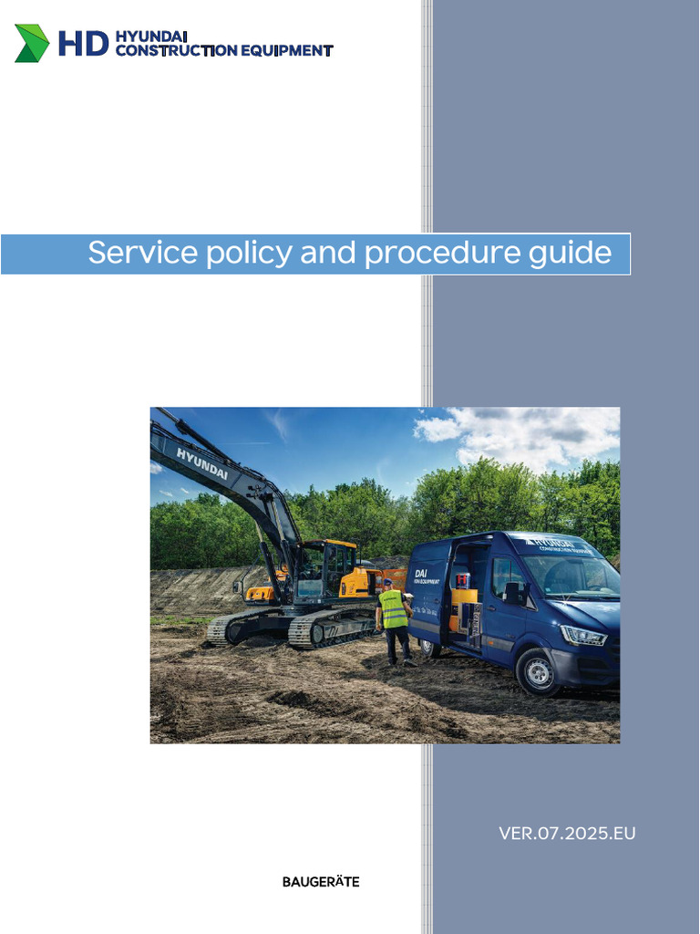 Hyundai Construction Equipment Service Policy and Procedures | PDF