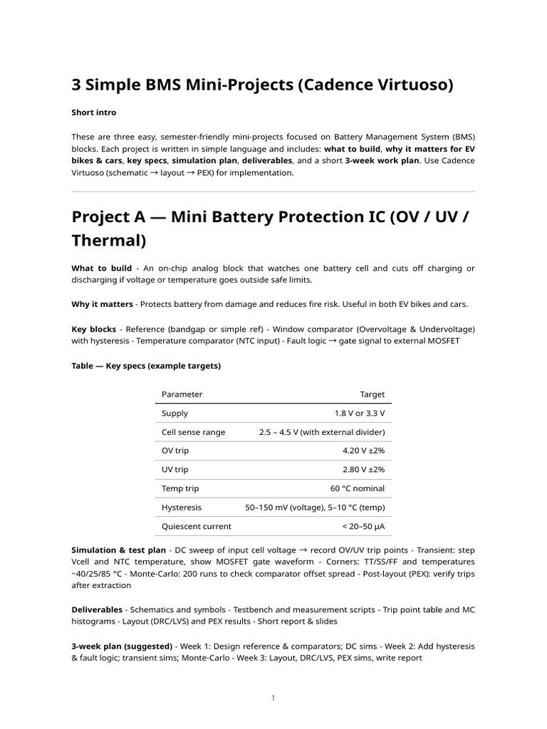3 Simple Bms Projects (Cadence Virtuoso) | PDF | Electronic Circuits ...