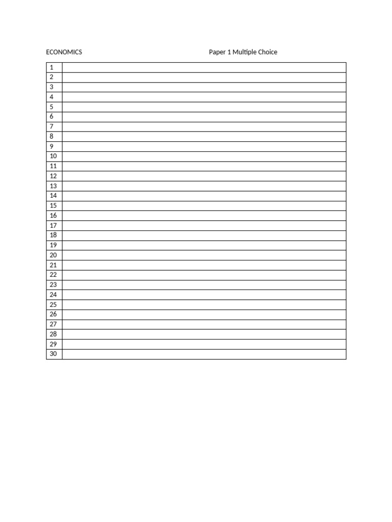 4 Economics Paper 1 | PDF