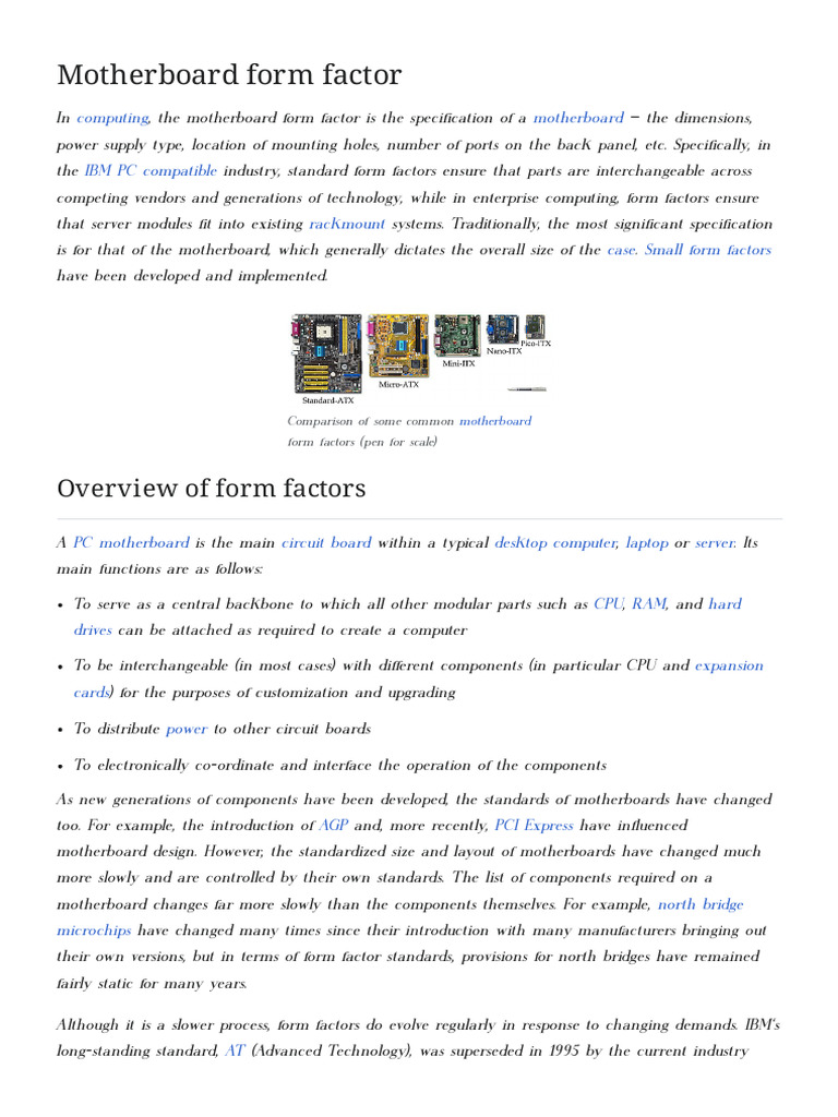 Understanding Motherboard Form Factors | PDF | Computer Architecture ...
