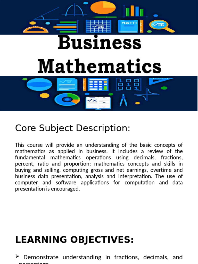 Business Math Fundamentals Course | PDF