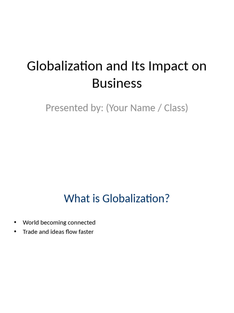 Impact of Globalization on Business | PDF