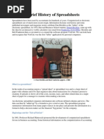 A Brief History of Spreadsheets