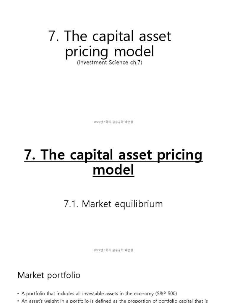 Capital Asset Pricing Model Overview | PDF | Capital Asset Pricing ...