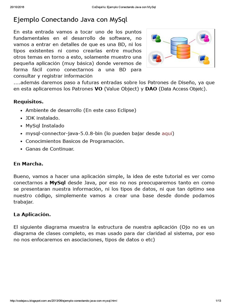 Conectar Java a MySQL: Tutorial Básico | PDF | Java (lenguaje de ...