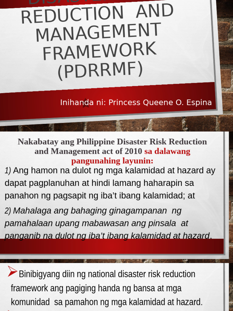 Philippine Disaster Riskreduction and Management Framework | PDF