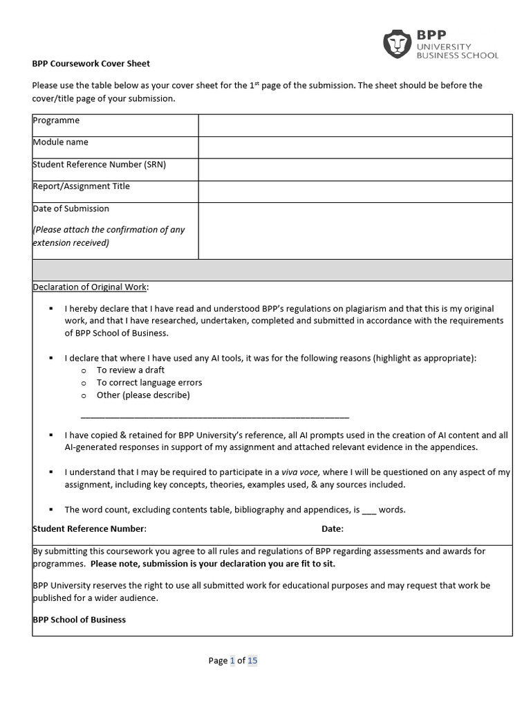 BPP Coursework Submission Guidelines | PDF | Data | Data Analysis