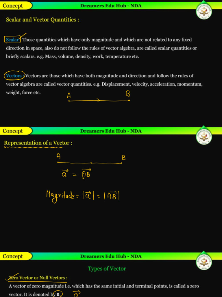 Vector One Shot Marathon Notes | PDF