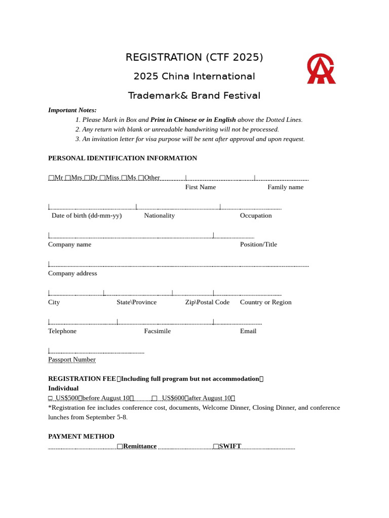 CTF 2025 Registration Form | PDF