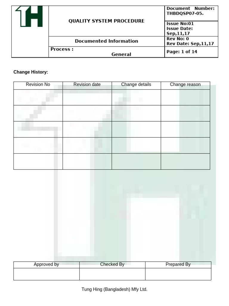 Quality Document Control Procedure | PDF | Quality Management System ...