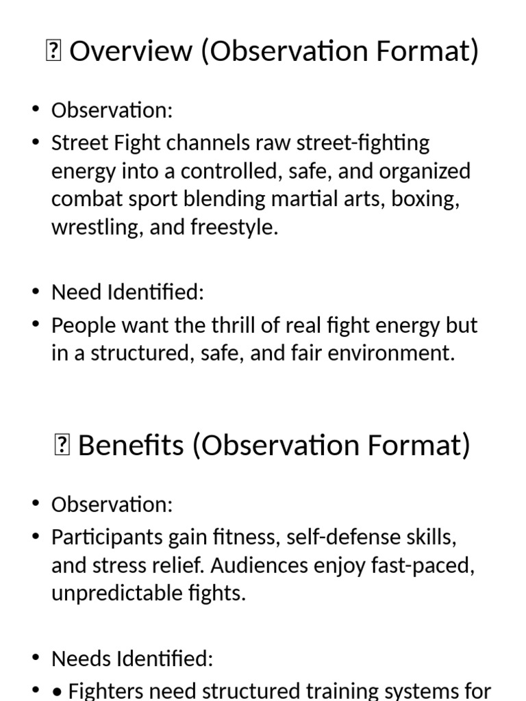 Street Fight: Safe Combat Sport Overview | PDF