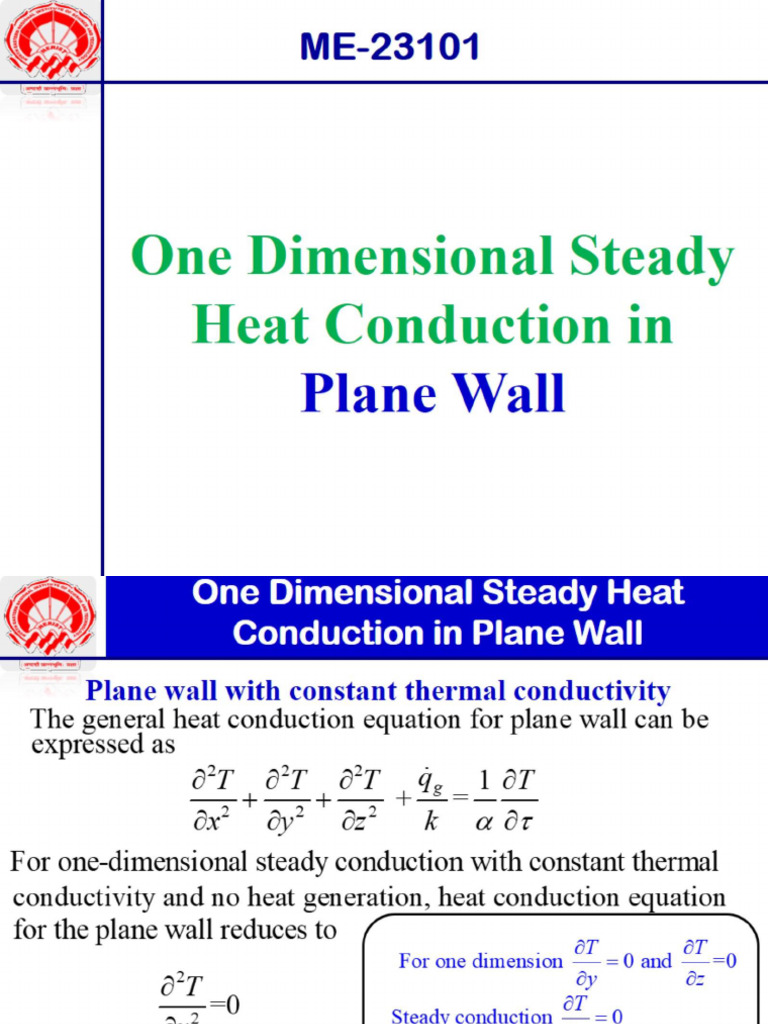 L2-1-D Steady Heat Conduction in Plane Wall | PDF