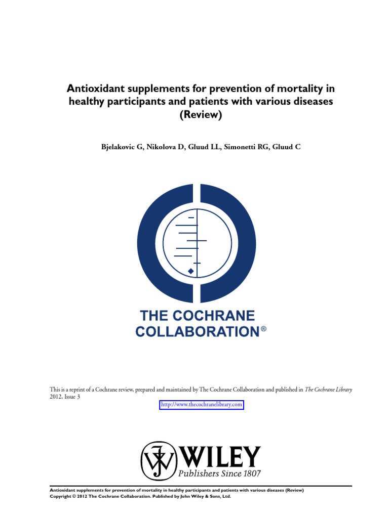 Antioxidant Supplements Dangers, PDF, Meta Analysis