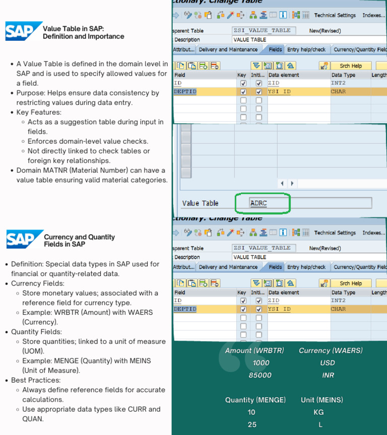Value Table in SAP | PDF