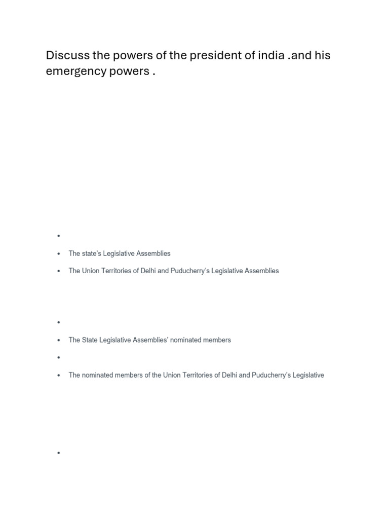 Powers and Functions of India's President | PDF | Presidents Of The ...