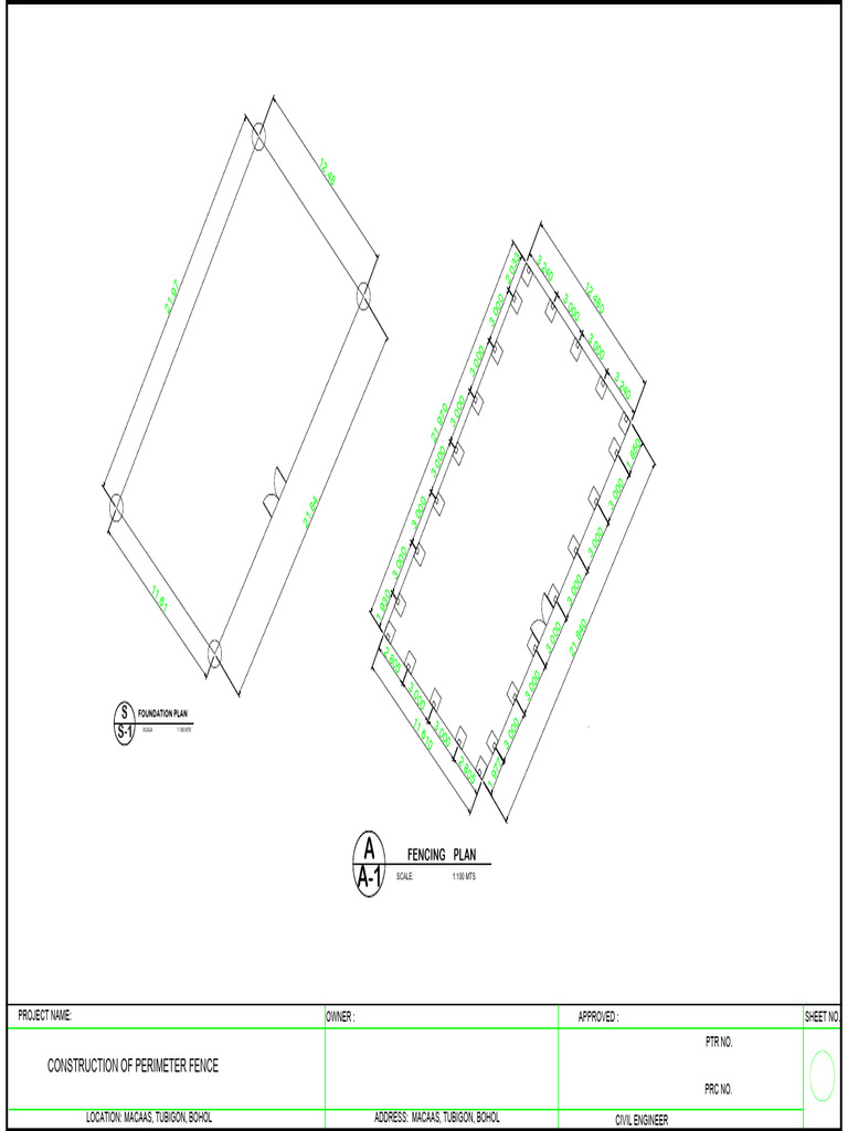Perimeter Fence Construction Plans | PDF