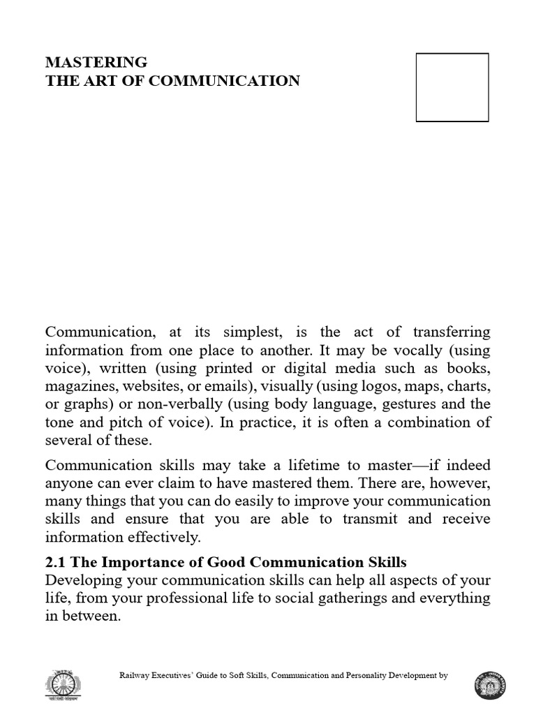 Railway Executives' Soft Skills Guide | PDF | Communication | Nonverbal ...