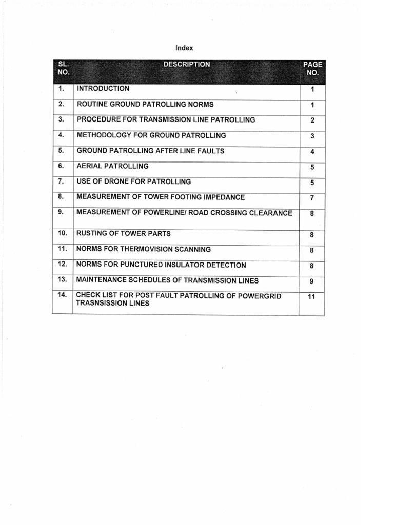 Schedules, Norms, Formats For Patrolling and Maintenance of TL | PDF