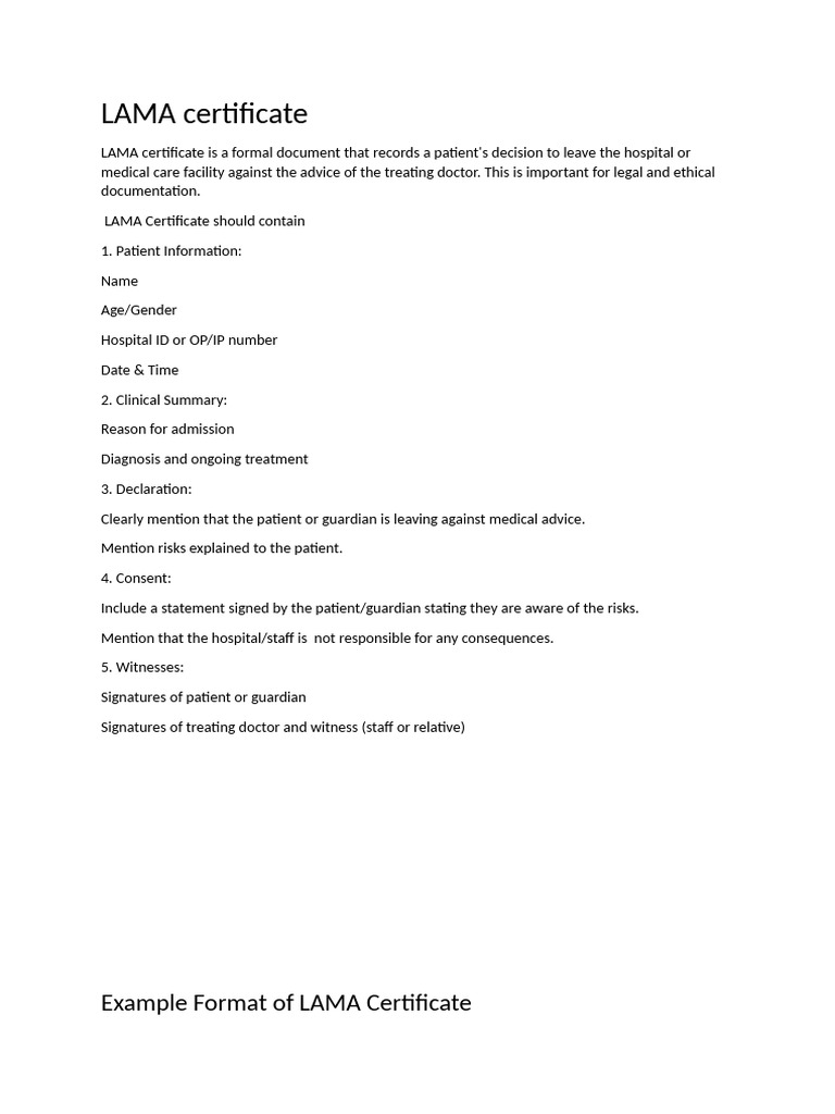 LAMA Certificate Format and Guidelines | PDF