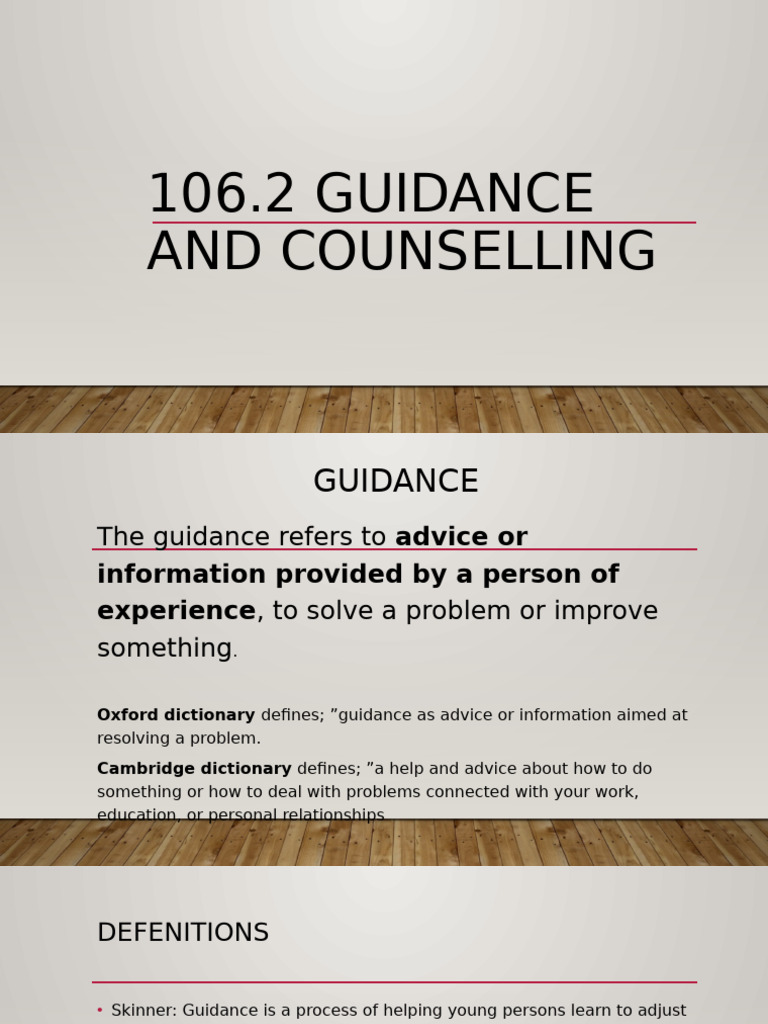 106 Guidance Module 01 | PDF | Well Being | Psychotherapy