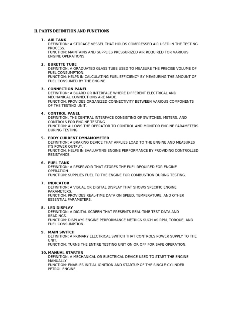 Engine Testing Equipment Functions | PDF | Engines | Manufactured Goods