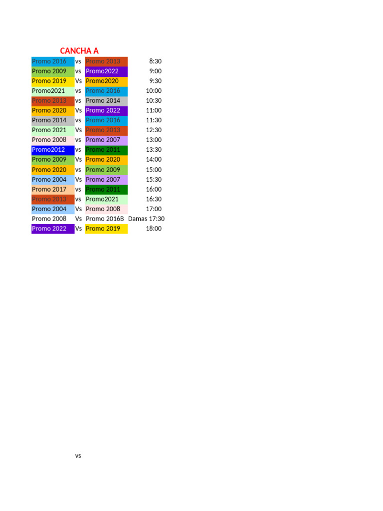 Promo Matches Schedule for 2023 | PDF