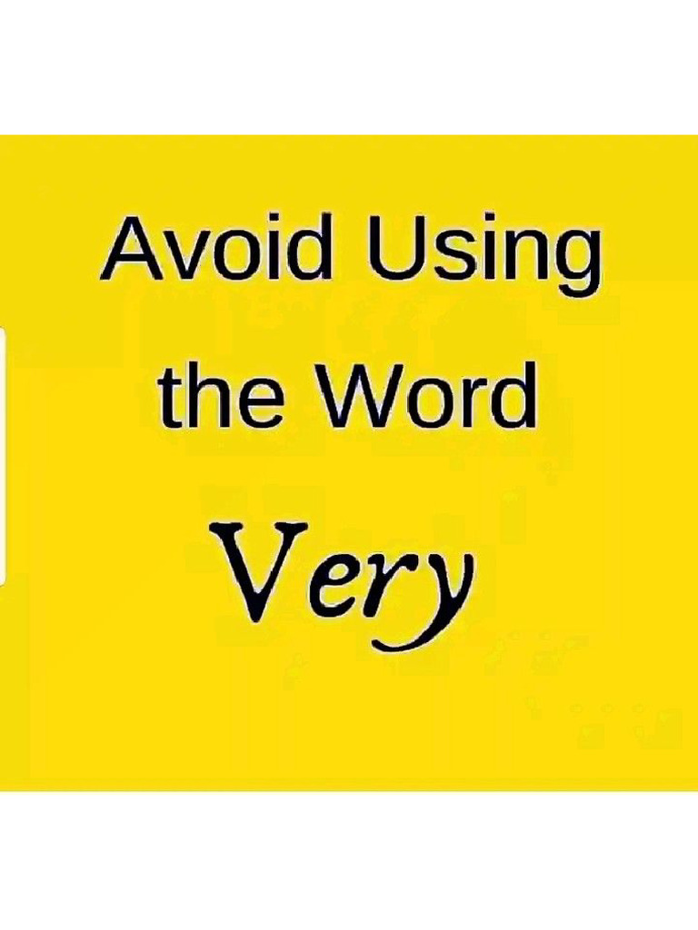 Avoid Using The Word Very | PDF