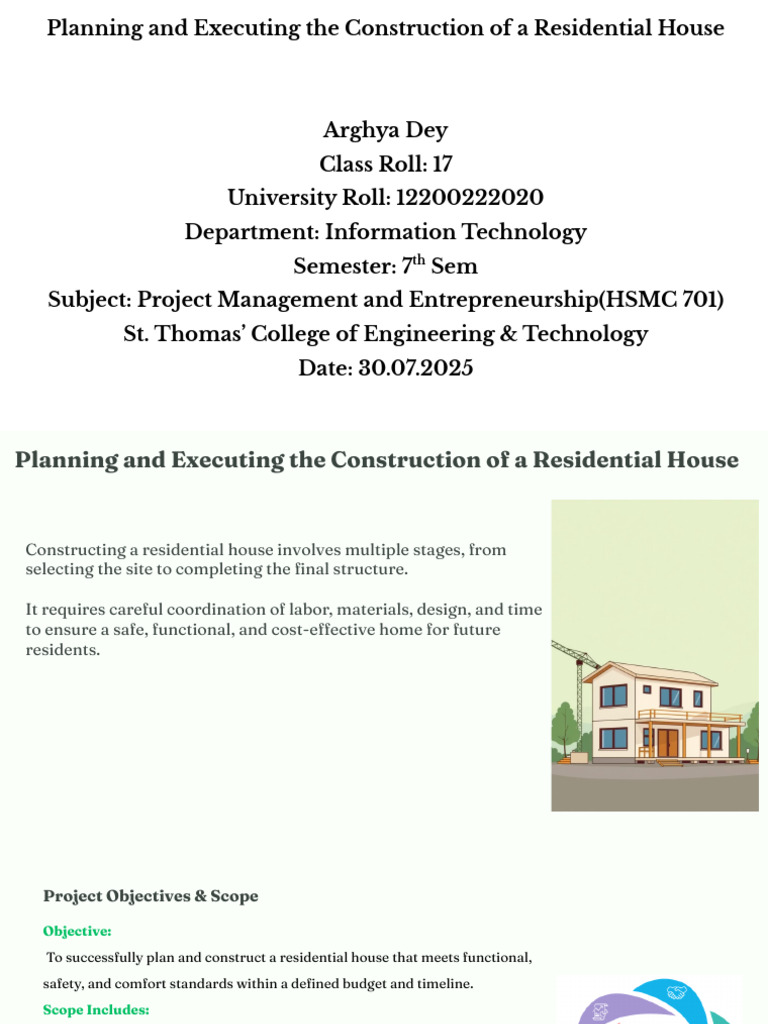 Residential House Construction Guide | PDF | Risk Management | Project ...
