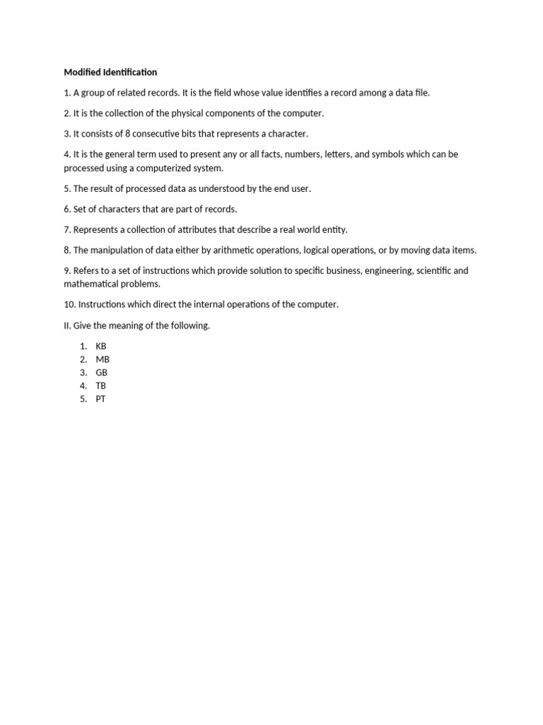 Understanding Data Identification Terms | PDF
